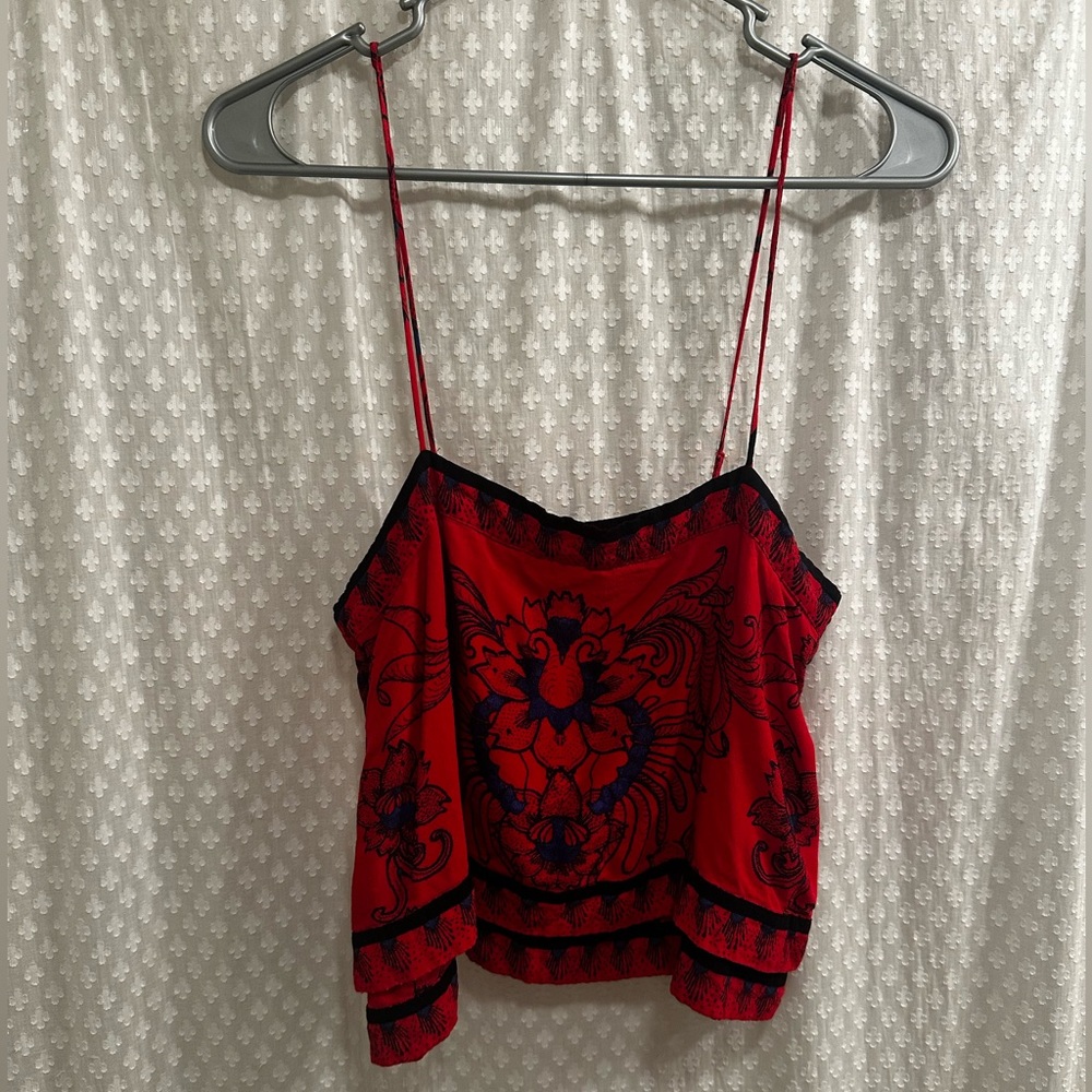 Free People Red and Black Camisole